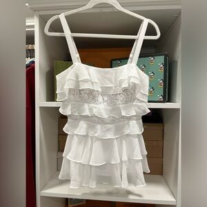 Lilly Pulitzer White Ruffle Tank-top